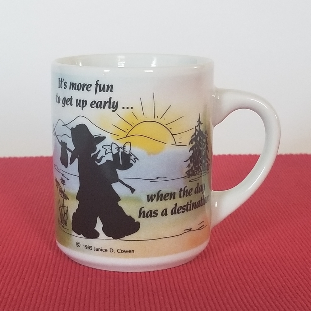 VTG 1985 watercolor hobo coffee mug